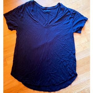 Abercrombie & Fitch Womens T-Shirt V-Neck Short Sleeve Navy Casual‎ Top Medium